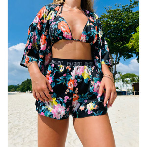 Reggiseno floreale fatto a mano in raso nero - Product Image 5