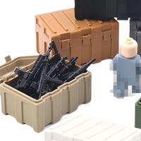 Boîte à armes à construire soi-même, boîte de rangement pour équipement militaire, accessoires pour figurines, briques d'assemblage pour enfants