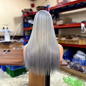 Gray Human Hair HD <b>Lace</b> <b>Ombre</b> Wigs Bone Straight Style <b>Frontal</b> <b>Lace</b> Wig for Black Hot Selling 100% Vietnam Human Hair Women - Product Image 1