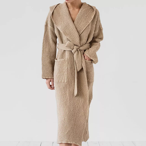 Custom Soft <strong>Waffle</strong> Hooded BathRobe for Women Homewear Lounge <strong>Robe</strong> Gown Comfortable Cozy Home Clothes Fluffy Guest <strong>Robe</strong> - Product Image 3