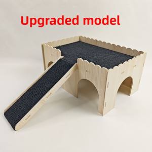 In legno massello eco-friendly piccolo nido per animali domestici bottone criceto casa mobili per scoiattolo porcellino d'India-tutte le stagioni al coperto - Product Image 4