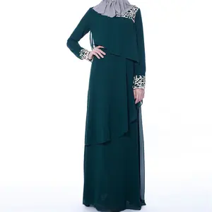 Cross Border Islamic Clothing China Wholesale Market Beaded Soft Nida Muslim Women Open Abaya 2-29 Pieces