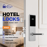 Serrure de porte électronique intelligente pour hôtel en alliage de zinc antivol avec carte RFID 13,56 MHz et logiciel de gestion gratuit