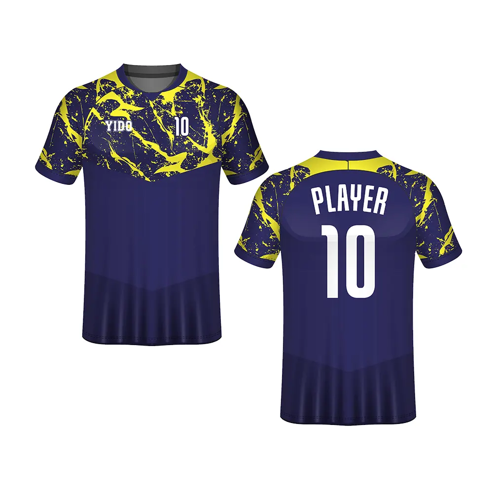 Kişilik özel isim numarası futbol T-shirt tasarım DIY nakış rozeti logosu futbol forması mavi