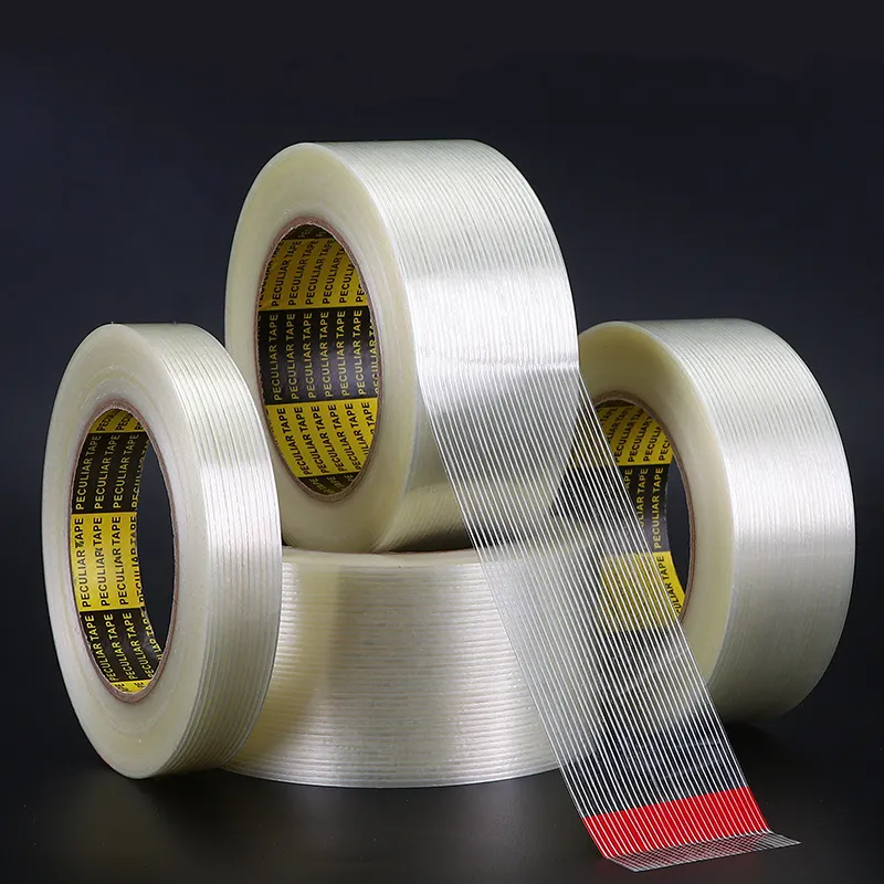 Bande Mono-Filament Renforcée Auto-Adhésif Caoutchouc Synthétique Imperméable Thermofusible et Activé par l'Eau pour les Applications d'Emballage