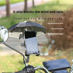 Parapluie de voiture mini étanche manuel pour vélo électrique, scooter, support de téléphone, moto - Product Image 3