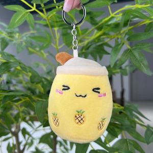 Kawaii Plüschtiere Frucht Erdbeere Wassermelone Boba-Tee Plüsch-Spielzeug Schlüsselanhänger Mini Boba-Anhänger Schlanker Milchtee-Becher Milchtee-Schlüsselanhänger - Product Image 6