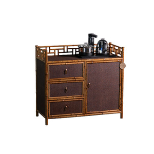 Retro-style bamboo tea <b>cabinet</b>, <b>small</b> tea <b>cabinet</b>, tea sideboard, storage rack, bamboo household kettle integrated <b>cabinet</b> for - Product Image 5