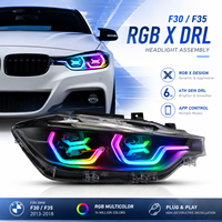 Phare LED RGB pour BMW F30 F35 2013-2015, 7 couleurs X Fantasy DRL, démarrage bleu, utilisation du connecteur d'origine, Plug-and-Play