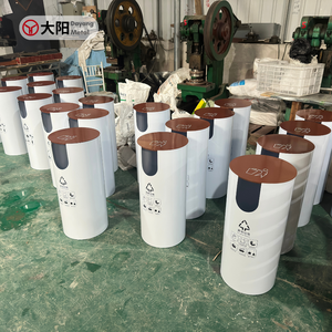 Thùng rác bằng thép không gỉ dọc thương mại với thiết kế tứ giác được sử dụng cho lối vào thang máy sảnh khách sạn không có nắp - Product Image 2