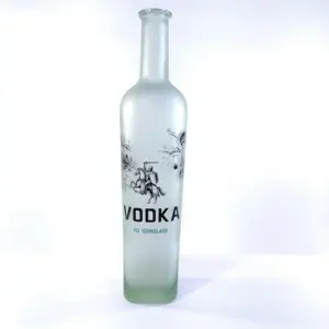 अतिरिक्त प्रीमियम चकमक रेशम स्क्रीन मुद्रित आत्माओं शराब जिन वोदका कांच की बोतल