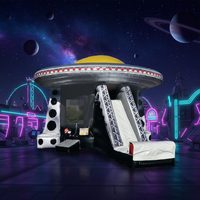 Château gonflable combiné avec toboggan UFO Spaceship, respectueux de l'environnement, certifié CE, en PVC de 0,55 mm d'épaisseur, garantie de 12 mois, capacité maximale de 100 à 500 kg pour