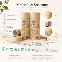Envase de Tubo de Papel Kraft de Tamaño Personalizado, Cilindro de Cartón Biodegradable, Bote Redondo para Té, Café, Cosméticos, Regalos, Logotipo Personalizado