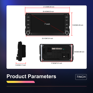 Đầu <span class=keywords><strong>radio</strong></span> xe hơi Android Podofo 7 inch 2+64 cho Hyundai Santa Fe 2006-2012, tích hợp Carplay không dây, Android Auto, Wifi, DVR, GPS, nhà cung cấp ODM - Product Image 5