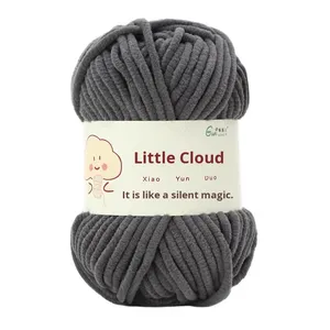 Đám mây nhỏ Chenille tự làm đan khăn đan móc Dép đặt thủ công dày sợi lông cừu ấm nhuộm Băng Dải sợi bóng - Product Image 2