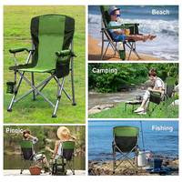 Chaise de camping pliante pour adulte, personnalisable, dossier haut, avec accoudoirs, vente en gros