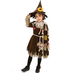 Disfraz de espantapájaros de Halloween de Yi Xiaoyi, vestido marrón con sombrero para niños y niñas, estilo vintage para actuaciones en escenario - Product Image 3