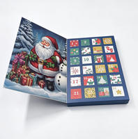Calendrier de l'Avent de Noël personnalisé, écologique, gaufré, biodégradable, en carton, en forme de livre, matériaux recyclés, 24 jours