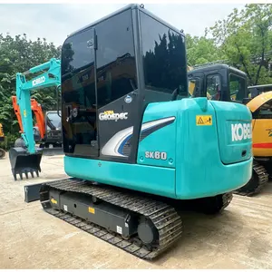 EPA Certified kobelco sk60 medium size hydraulic digger machinery used mini excavator machine 6 ton excavator on sale