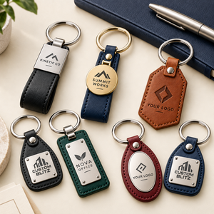 Porte-clés en cuir et métal personnalisés, porte-clés avec logo d'entreprise, cadeau d'entreprise personnalisé, porte-clés promotionnel, fabricant OEM - Product Image 1