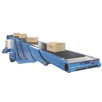 Convoyeur à bande télescopique mobile personnalisé en acier au carbone pour le chargement et le déchargement de camions, avec bande en acier inoxydable résistante à la chaleur