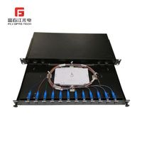 Panel Patch Fiber Optik FCJ Dengan Rel Rak 19 Inci 24 48 96 Port ODF Panel Patch Fiber