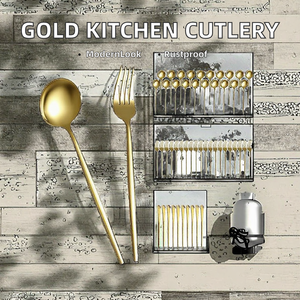 Ensemble de couverts de cuisine Wankai C016 personnalisé de haute qualité, en acier inoxydable 410, résistant au lave-vaisselle, 5 pièces, design moderne et luxueux - Product Image 2