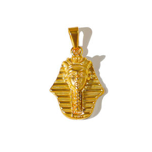 Acero inoxidable Faraón Egipto León <span class=keywords><strong>Humano</strong></span> 18K Oro <span class=keywords><strong>Esqueleto</strong></span> Oración Mano Estatua <span class=keywords><strong>DE</strong></span> LA Libertad Moda Collar Colgante para Hombres Mujeres - Product Image 3