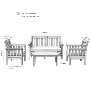 Juego de Muebles de Jardín de Mimbre Moderno de 4 Piezas de Grado Comercial Premium con Cojines Gruesos y Suaves para Patio Trasero - Product Image 2