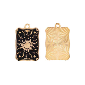 Tarjeta de <span class=keywords><strong>Tarot</strong></span> cuadrada, accesorios de joyería de aceite de goteo de aleación DIY: Collar, llavero, amuleto de bolsa <span class=keywords><strong>y</strong></span> colgante - Product Image 4