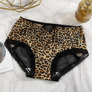 Ropa Interior de Seda de Hielo con Estampado de Leopardo para Mujer, Bragas Transparentes de Encaje, Frescas y Sexys, de Cintura Media - Product Image 4