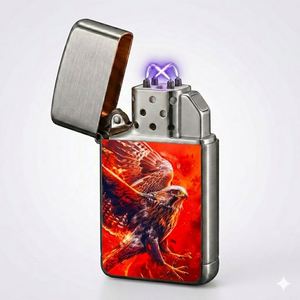 Falcon X Rechargeable Type-C Electric Smoking <b>Lighter</b> Shock <b>Windproof</b> Flameless Design for Daily Cigarette Bar Use - Product Image 3