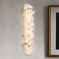 Lampes murales LED de luxe en marbre naturel 100 % albâtre espagnol, design moderne, intensité réglable, pour salon et éclairage domestique