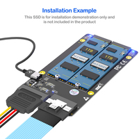 Carte adaptateur PCIe à double bifurcation M.2 NVMe SFF-8654-8i pour ordinateur portable/bureau/serveur avec interface d'alimentation Type-C