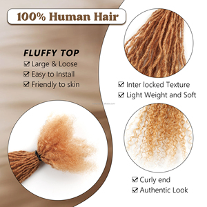 Extension Micro Locs in Capelli Umani, Inter Locs Crochet 0,15cm, Micro Sister Locs con Punte Lunghe e Ricce per Donne - Product Image 5