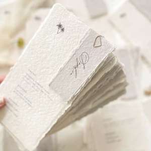 Cartes <span class=keywords><strong>d</strong></span>'<span class=keywords><strong>invitation</strong></span> personnalisées en papier <span class=keywords><strong>d</strong></span>échiré Impression couleur Invitations de menu simples et élégantes pour cartes de bénédiction - Product Image 2