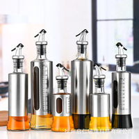 Dispenser Minyak & Cuka Kaca 2-in-1 Perak yang Dapat Digunakan Kembali, Silindris Modern untuk Dapur dengan Desain Aman untuk Mesin Cuci Piring