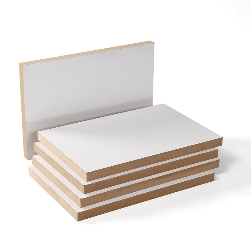 furniture grade18mm high gloss white pure color synchronized melamine faced mdf boards sheet for Furniture Decoration