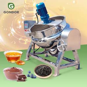 Olla eléctrica basculante de 150 galones con base de material resistente al calor, para cocción a vapor de azúcar, arroz y mezclas, con función de mezclador. - Product Image 1