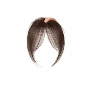 Extensiones de cabello sintético para mujer, flequillos frontales para dar volumen, aspecto natural, flequillo con raya central, para cualquier forma de rostro, marrón, negro - Product Image 3