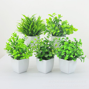 Plante artificielle printemps herbe verdure intérieur et extérieur décoratif <span class=keywords><strong>en</strong></span> plastique plantes <span class=keywords><strong>en</strong></span> <span class=keywords><strong>pot</strong></span> <span class=keywords><strong>eucalyptus</strong></span> petit bonsaï - Product Image 2