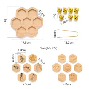 Waldorf giocattoli di smistamento Montessori kit di apprendimento delle api da miele puzzle in legno a nido d'ape materiali per aule Montessori ciclo di vita delle api