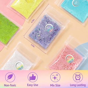 Paillettes holographiques en forme de macaron, de tailles variées, non toxiques, pour résine époxy, nail art, artisanat, décoration DIY, flocons de paillettes - Product Image 5