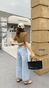 <strong>Plus</strong> <strong>Size</strong> Women's Light Blue High Waisted Wide Leg Grandma Jeans Regular Fit Elastic Fabric Non-Fading All-Season Casual <strong>Denim</strong> - Product Image 5