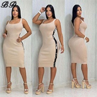 Robe longue sans manches à col carré avec logo personnalisé, en coton, coupe ample, ourlet à volants, pour le travail