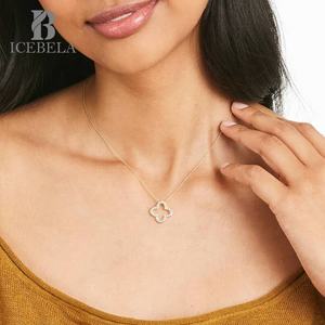 अच्छे ब्रांड गहने <span class=keywords><strong>925</strong></span> स्टर्लिंग सिल्वर ट्रेंडी लड़कियों के नेकलेस लक्जरी सोने के लिए चार पत्ती क्लैवर पेटेन्ट नेकलेस - Product Image 4