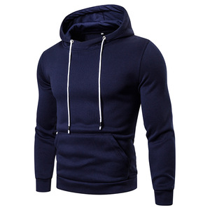 Otoño e Invierno Nueva Sudadera con capucha de moda para hombres Tallas grandes Jersey de color sólido Sudadera con capucha informal con capucha - Product Image 2