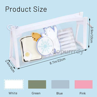 Pochette transparente en PVC avec fermeture éclair et logo personnalisé, fournitures scolaires pour étudiants, trousse à crayons, étui pour maquillage, sacs cosmétiques