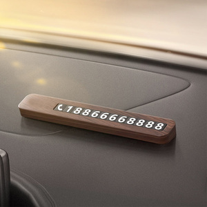 Placa de Número de Teléfono Temporal para Estacionamiento en el Tablero del Auto, Placa Oculta de Madera y Metal con Número de Teléfono Temporal para Estacionamiento - Product Image 6