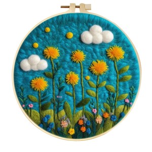 XIXI Beginners <b>Felting</b> Embroidery Kit Home Decor DIY <b>Wool</b> Felt Ornament Flowers Hoop Gift <b>for</b> Birthday Christmas Gifts - Product Image 2